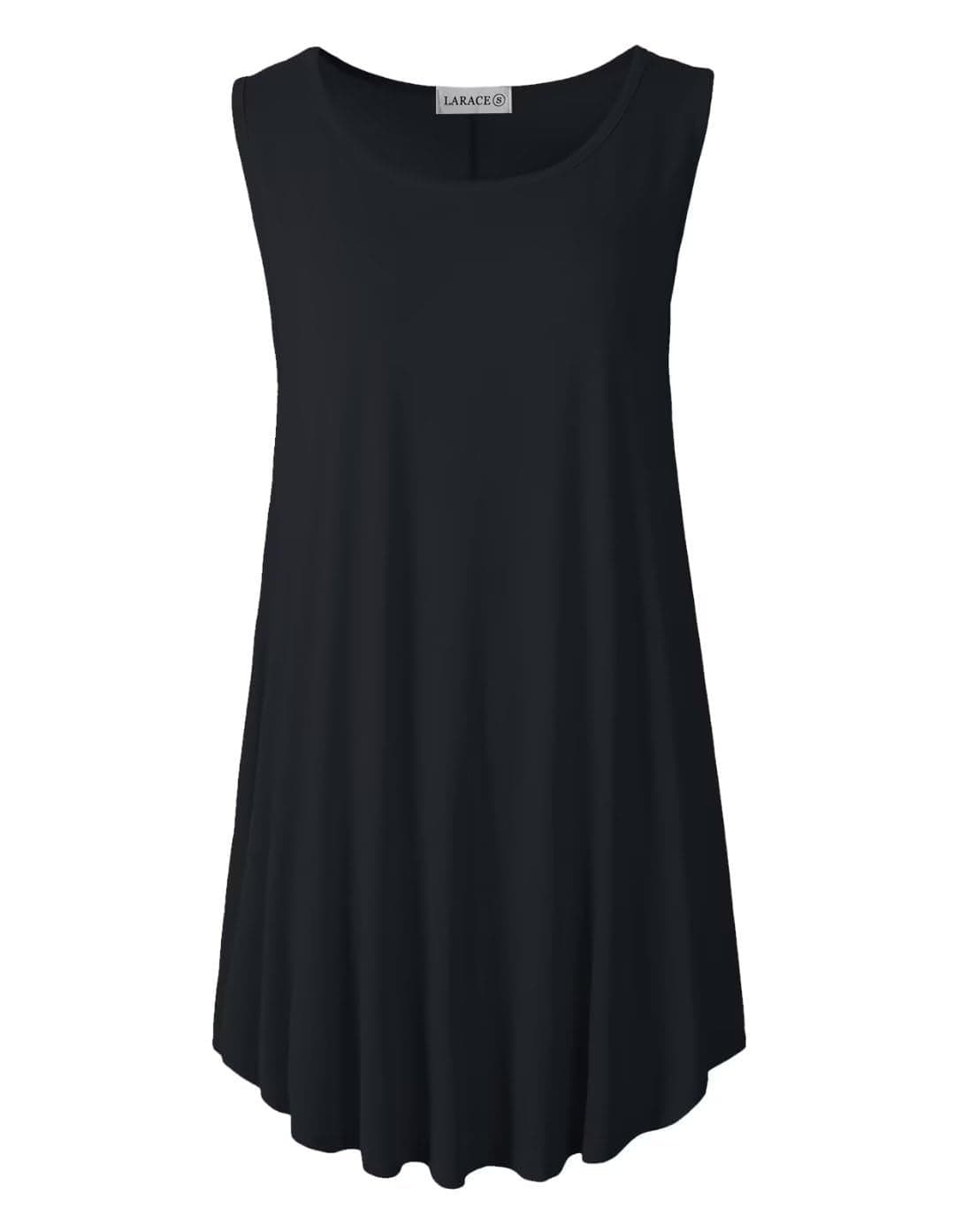 LARACE Tank Tops for Women Plus Size Sleevelss Tunic Casual Summer Clothes Swing Shirts for Leggings (4X, Black)