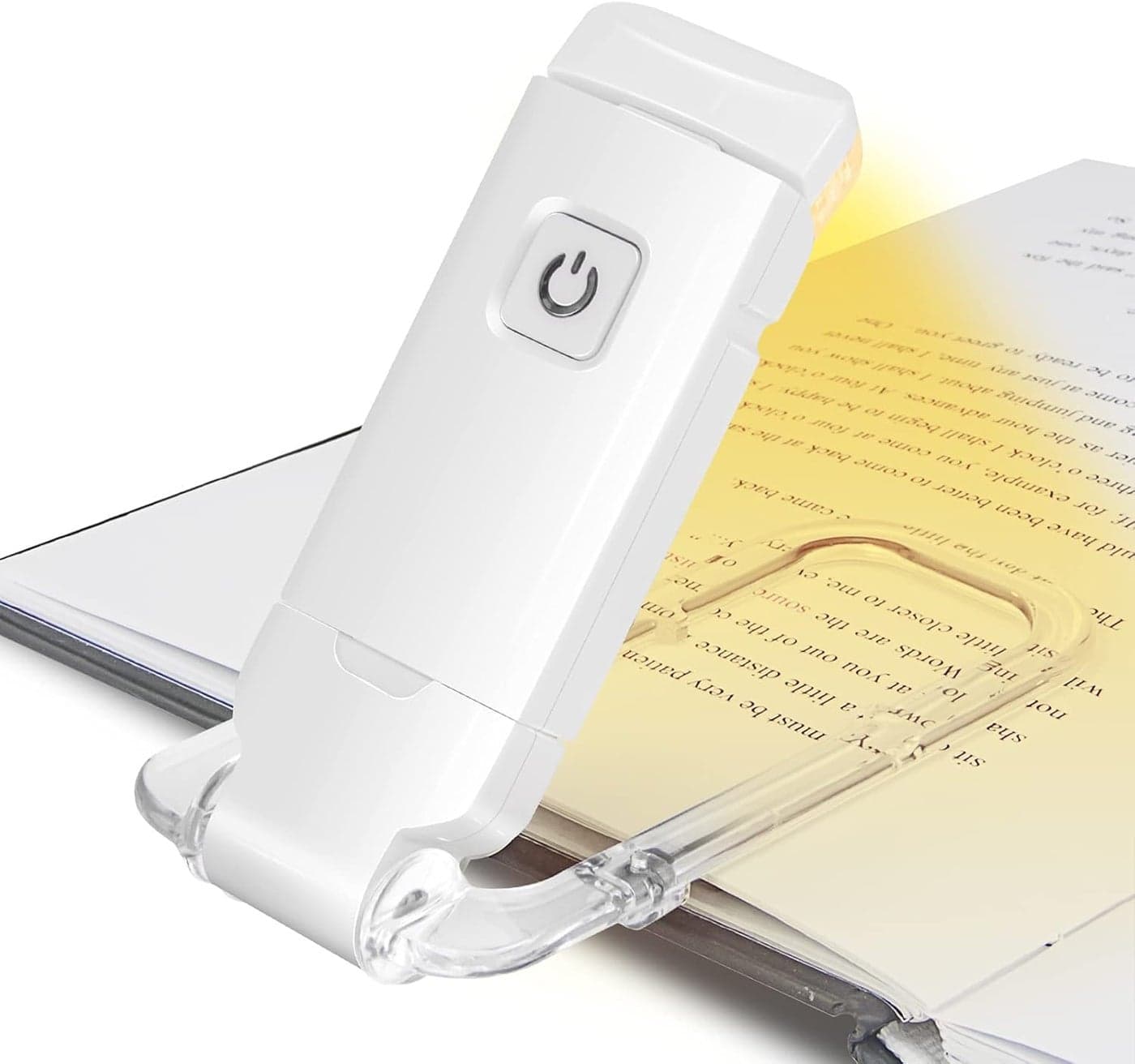 Vnockd USB Rechargeable Book Reading Light with Brightness Adjustable for EyeProtection with Clip Rechargeable White