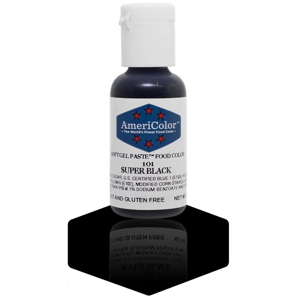 AmeriColor Super Black 75 Ounce Bottle Soft Gel Paste Food Color