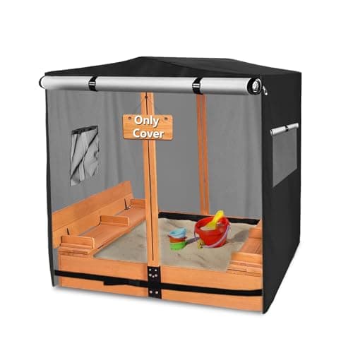 Owlcover Wood Sandbox Cover600D Heavy Duty Waterproof AntiUV Sand Box Coverfor with Canopy and Foldable Bench Seats Sand BoxesGreenCover Only48 W x 48 D x 48 H