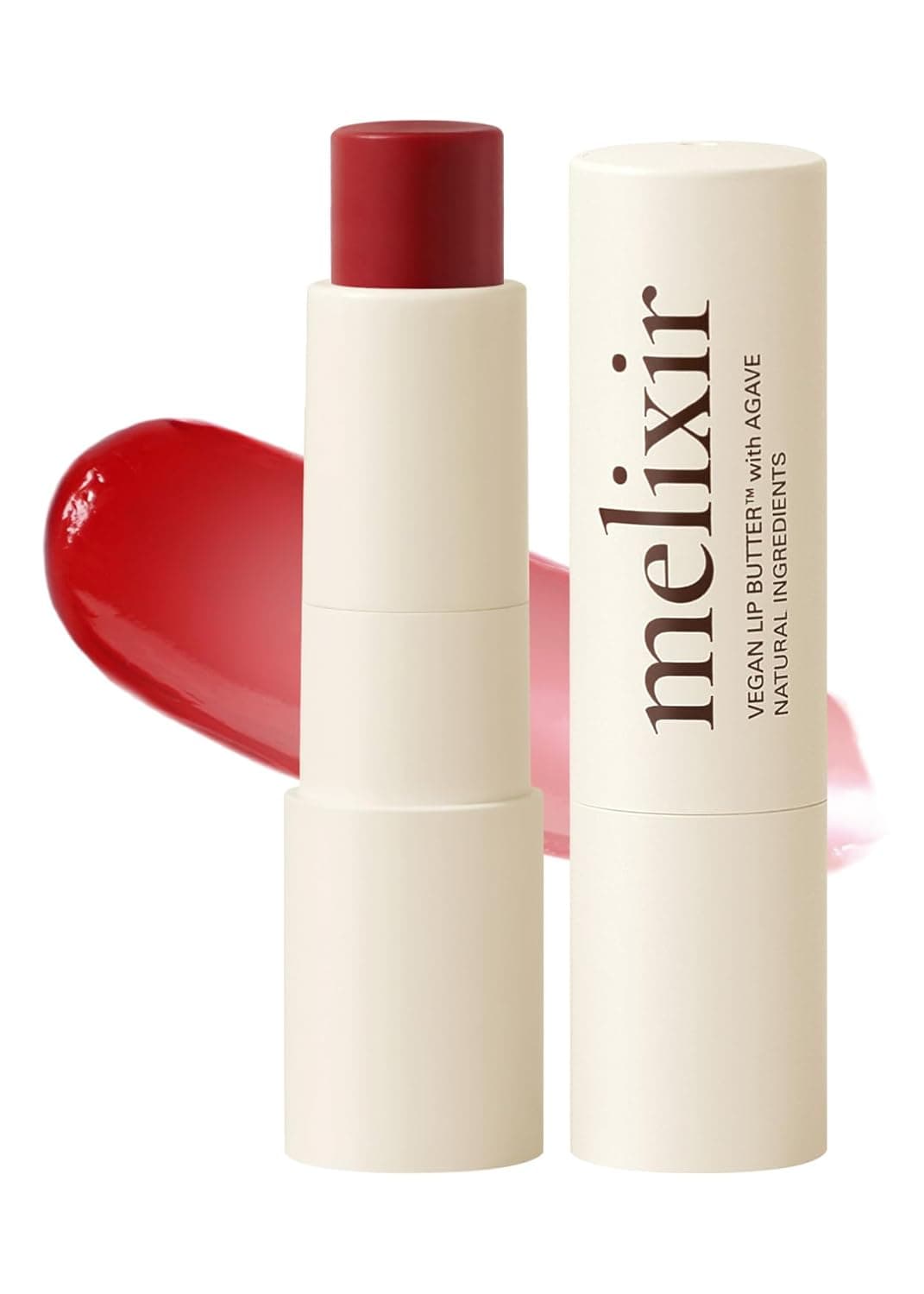 Melixir Vegan Lip Butter 12 Colors Hydrating Tinted Lip Balm Stick BeeFree PetrolatumFree PlantBased Moisturizes Dry Chapped Lips With Shea Butter Sheer Natural Finish 03 Red Velvet