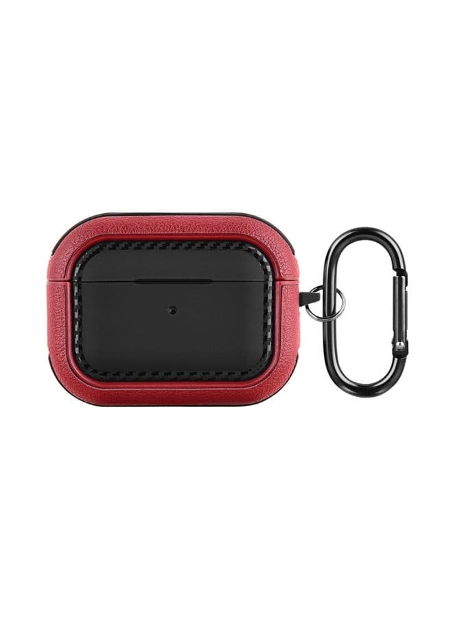 Case Cover For AirPods Pro Leather Texture Earphone Protective Case Black Red