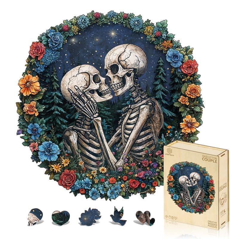 Jigfoxy Wooden Puzzle for Adults Skull Wooden Jigsaw Puzzle for Adults Unique Shape WoodCut Puzzle Valentines Day Gifts for Puzzle Lovers Family and Friends L133 131in272pcs