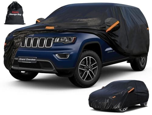 Kayme 7 Layers SUV Car Cover Custom Fit for Jeep Grand Cherokee (2010-2025) Waterproof All Weather for Automobiles, Outdoor Full Cover Rain Sun UV Protection.
