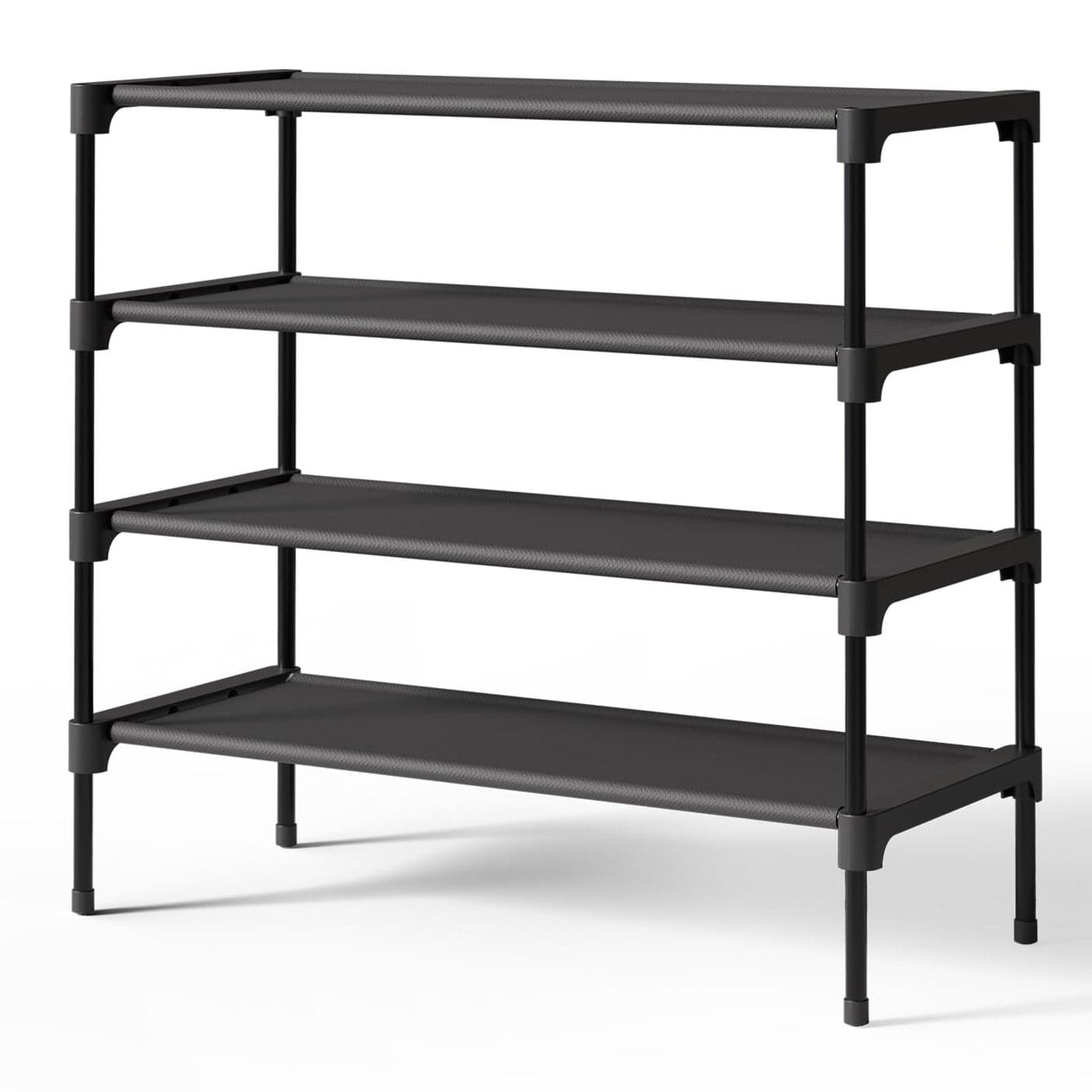 Kitsure Shoe Rack NonWoven Shoe Rack Shelf Shoe Organizer for Closet Entryway Garage Corridor Stackable Shoe Shelves XLarge Black