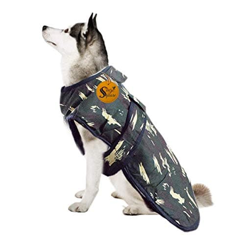 Sage Square Premium Dog Winter Ultra Warm Camouflage Army Coat Thicker Fleece Dog Hoodie Vest for Cold Weather (Size: XXXLarge) (30")