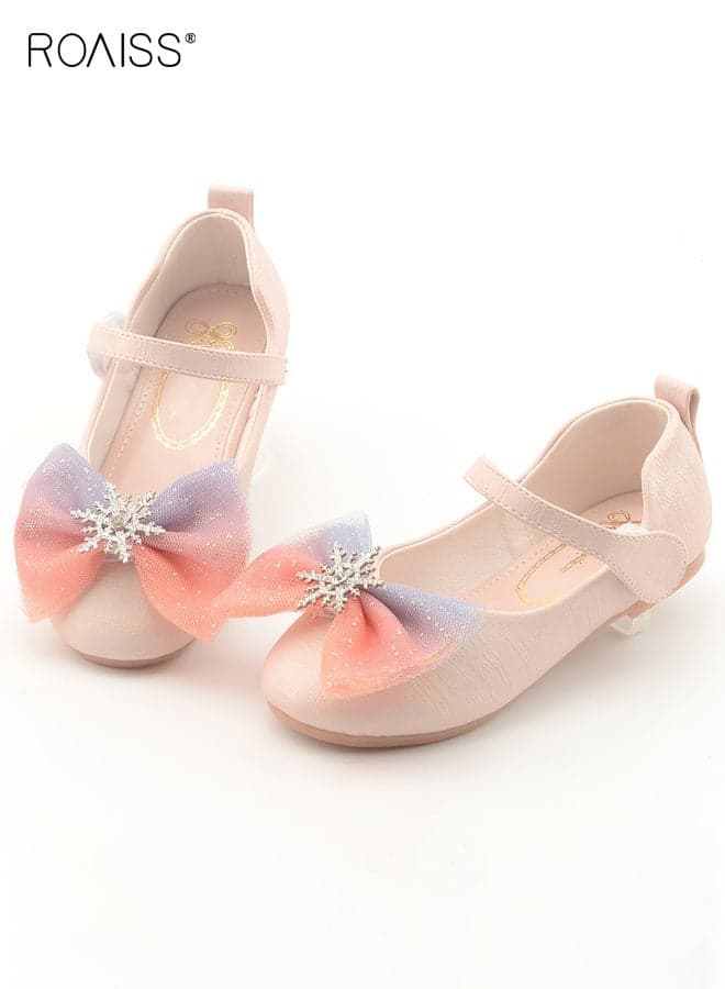 Girls Stylish Dress Shoes, Mary Jane Shoes with Bowknot, Unique Flat Shoes with Anti-slip Sole, Suitable for Parties, Weddings, School, Daily Wearing or Other Occasions