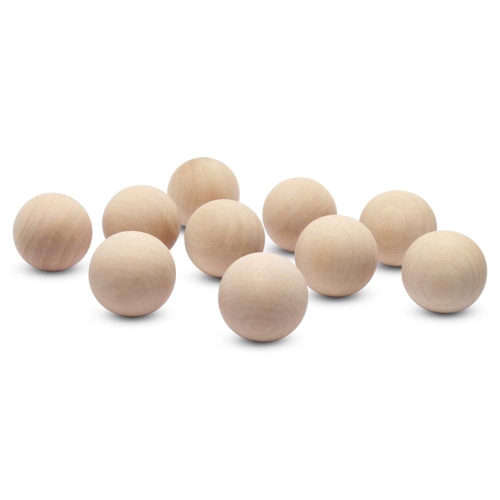 112 inch Wooden Round Balls Bag of 10 Unfinished Wood Round Balls Hardwood Birch Sphere Orbs for Crafts and DIY Projects Woodworking 112 inch Diameter by Woodpeckers