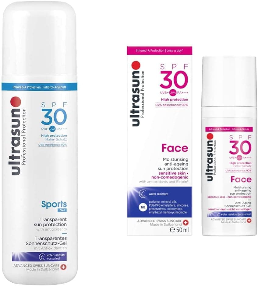 ultrasun Sports SPF 30 Transparent Sun Protection Gel 200 ml Face AntiAgeing Sun Protection SPF30 50 ml