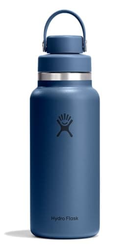 Hydro Flask Water Bottle - Insulated Stainless Steel - Wide Mouth Flex Chug Lid, Non Spill, Leakproof in 32 Oz Harbor Blue