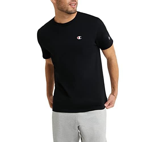 Champion mens Heritage Tee, Left Chest C Shirt, Black-y06145, X-Small US