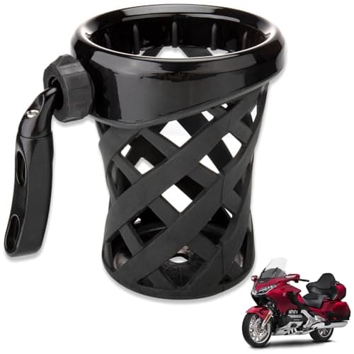 Goldwing GL1800 Motorcycle Handlebar Cup Holder Water Bottle Drink Holder Compatible with Honda Gold Wing GL 1800 Trike 2001-2021 F6B 2013-2021,for Harley 82-up Models(B-Black H-5.3inch)