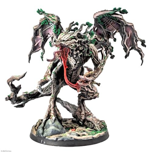 Dungeons Lasers Mimic Dragon Miniature Figure Tall 5 Height with Scenic Base 5E Compatible for use with DND and Tabletop RPG Games Highly Detailed and Unpainted