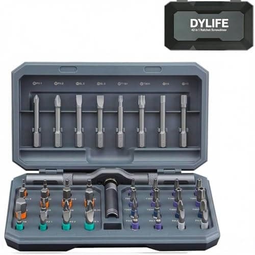 DYLIFE 42 in 1 Magnetic Screwdriver Set, DIY Ratchet Screwdriver Set, Removable Self-assembly Precision Screwdriver Kit, Magnetic DIY Precision Tool Kit for PC Laptop Mobile Cell Phone Digital Watch