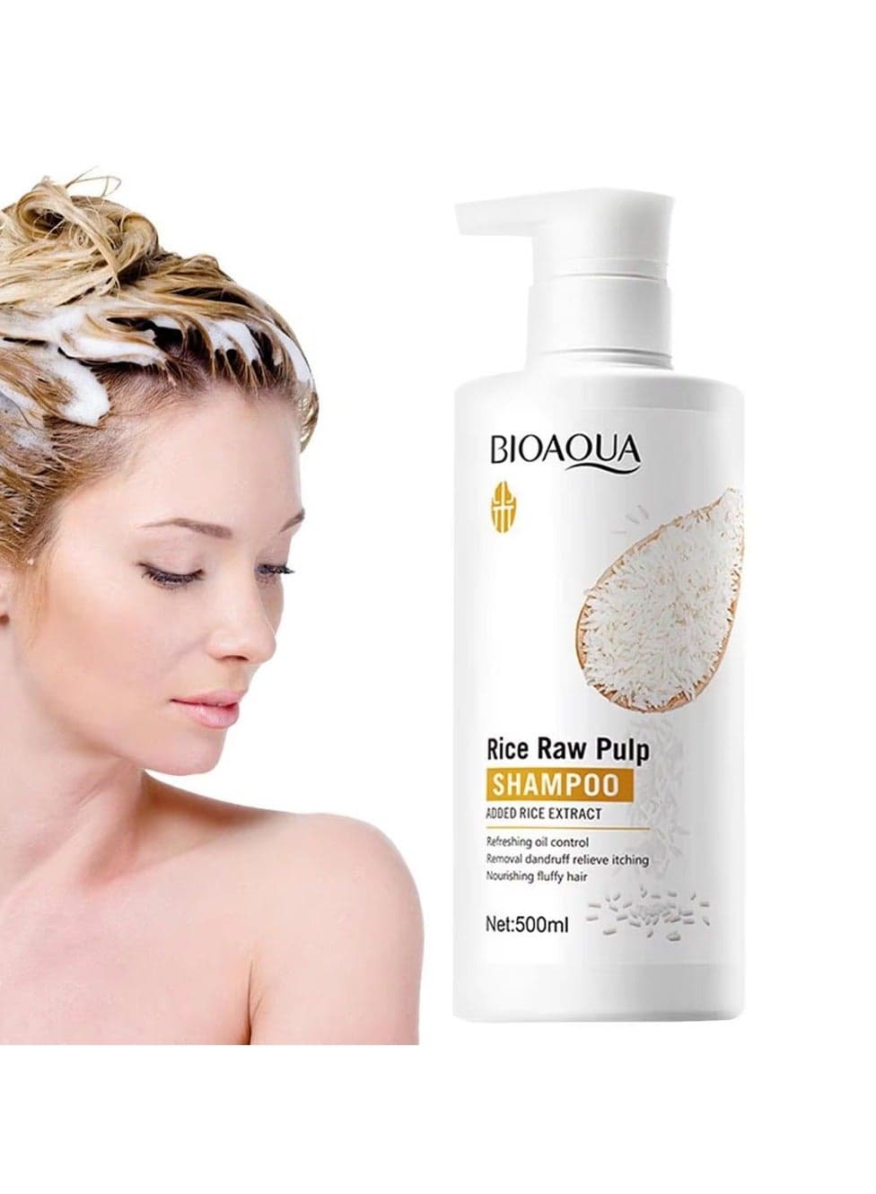 Bioaqua Moisturizing Rice Anti-Hair Loss Shampoo 500ml
