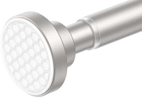 AIZESI Brushed Nickel Shower Curtain Rod, Adjustable 42-74 Inch Tension Shower Curtain Rod, 1" Diameter Shower Rod No Drilling, Anti-Slip, Premium Stainless Steel Anti-Rust