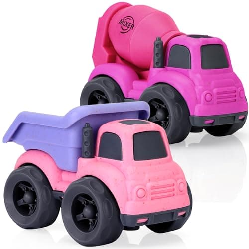 Toddler Toys for 2 Year Old Girl Dump Truck Toys and Mixer Cement BPA Free Phthalates Free PVC Outdoor Toys for Toddlers 23 Ideal Toy Cars for 2 3 4 Year Old Girls Christmas Birthday Gift