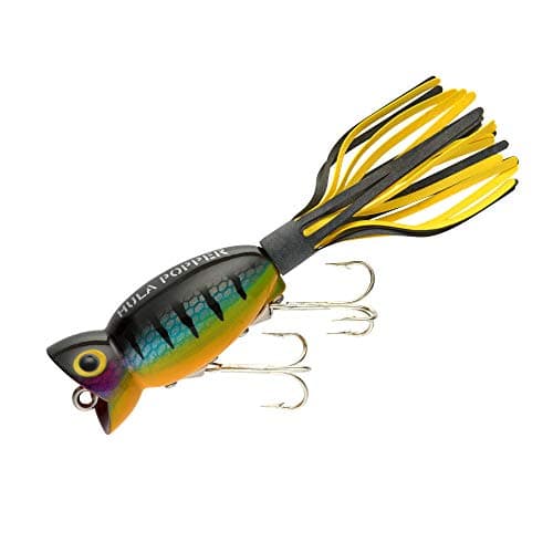 Arbogast Hula Popper Topwater Fishing Lure, Perch, G760 (2 in, 3/8 oz)