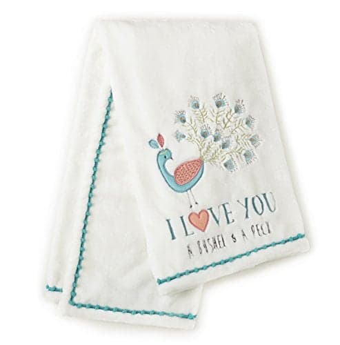 Levtex Baby - Fiona Plush Blanket - Embroidered Birds and Flowers on Pink Plush - Pink, Teal, White - Nursery Accessories - Blanket Size: 30 x 40 in.