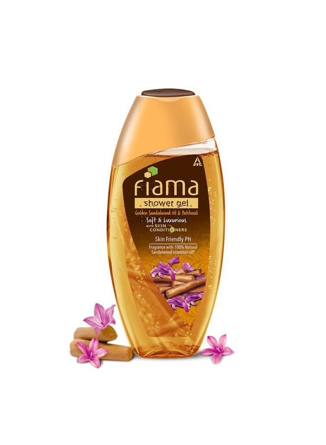 Body Wash Shower Gel Golden Sandalwood Oil and Patchouli, 250ml, Body Wash for Women & Men with Skin Conditioners for Soft and Luxurious Skin, Suitable for All Skin Types