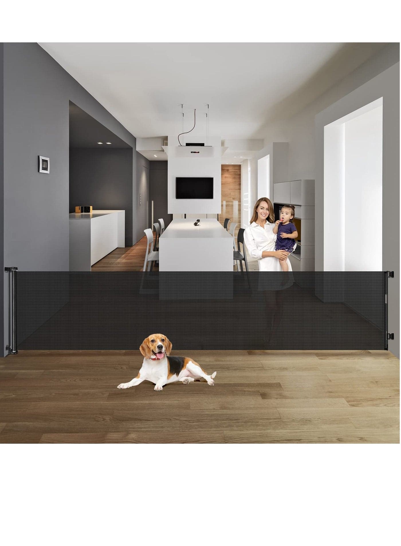 3 Meter Extra Wide Baby Gate for Large Openings Retractable Baby Gates for Doorways Extra Long Baby Gate Pet Gates for Dogs Indoor Outdoor Retractable Dog Gate for Stairs