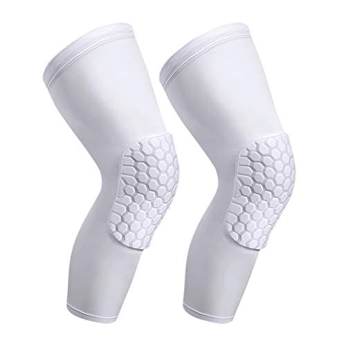 PISIQI Knee Pads Compression Pads Long Leg Sleeve Collision Avoidance Brace Protection Knee Sleeve for Basketball Football Volleyball Cycling (1 Pair)
