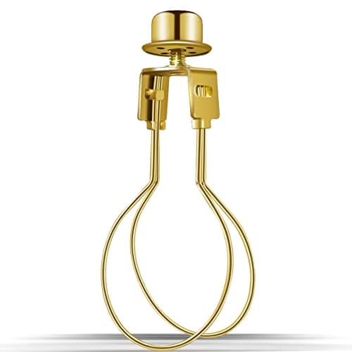 Lamp Holder for Clip-on Light Bulbs with Levellers, Include Finial - DIY Adapter for Shades (1 Pc, Gold)
