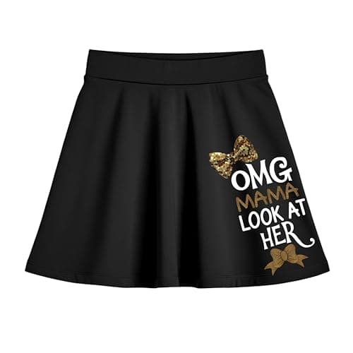 KYDA KIDS® Girls 100% Pure Cotton Skater Skirt with Attached Inner Shorts | Ideal for Summer Sports, Play & Casual Wear | Comfortable Fit for Girls Aged 13–14 Years Black