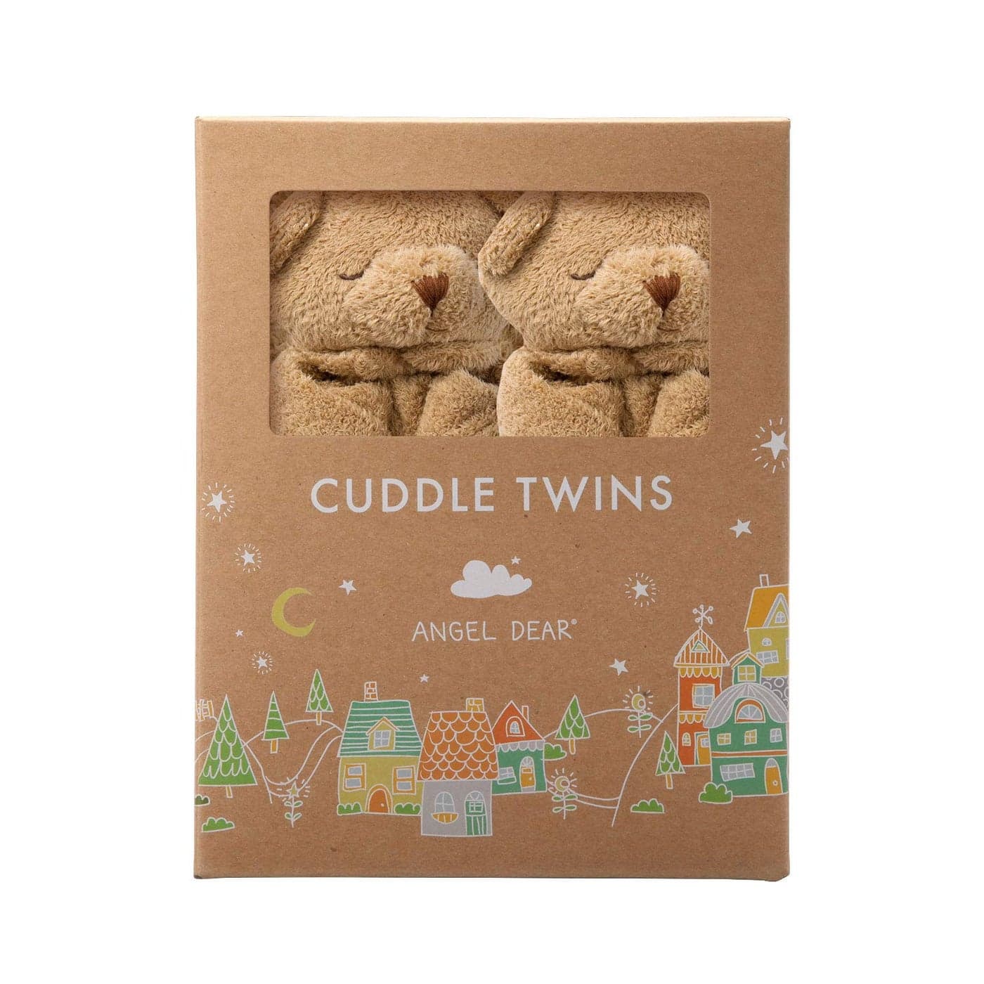 Angel Dear Cuddle Twins Blankie Brown Bear