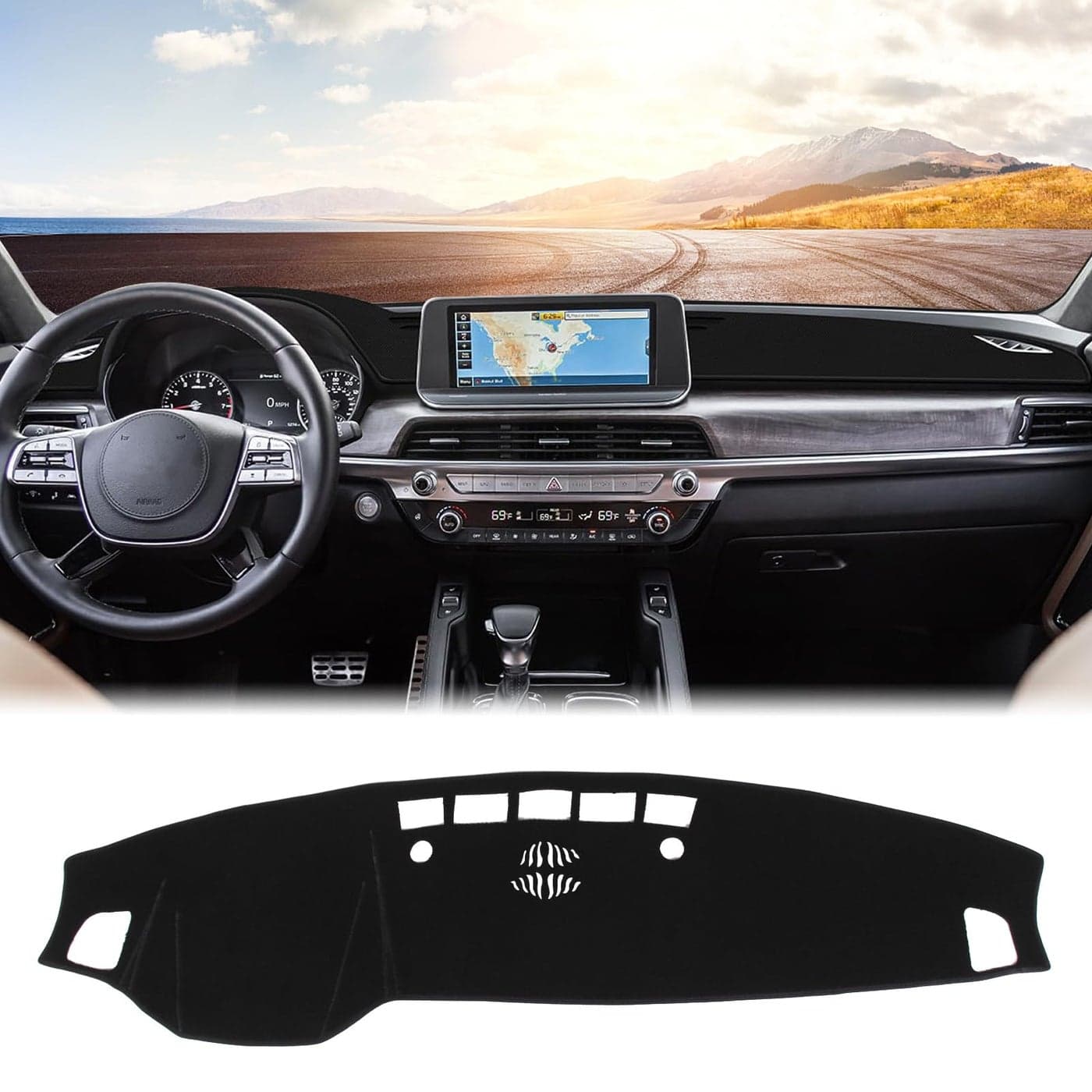 Aunginsy Dashboard Cover Mat Compatible with Kia Telluride 20202022 Dashboard Dash Cover Nonslip Black Mat Sun Pad Dash Carpet Sunshade Glare UV Rays Protector Car Interior AccessoriesWithout HUD