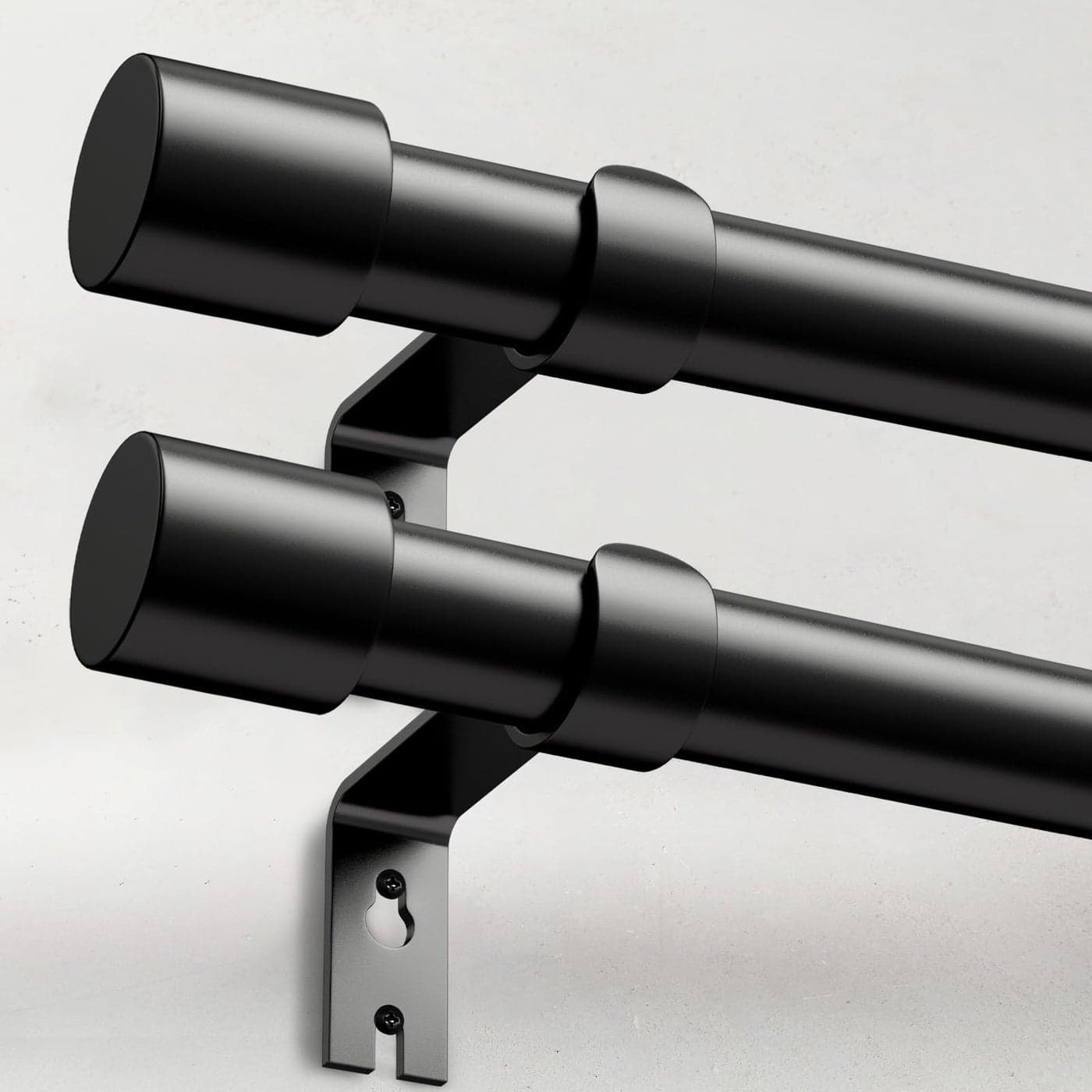 IFELS 2 Pack Heavy Duty Curtain Rods for Windows 72 to 144 Inch 1 Inch Black Curtain Rods Set of 2 Pack for Outdoor Farmhouse Bedroom Adjustable Easy Install Curtain Rods A2Black301502Pack