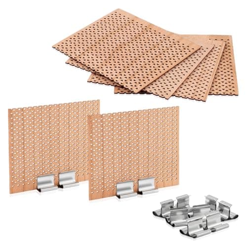 SWIGRANCE 6 Set Large Wood Candle Wick Grid Design Large Wooden Wick 27x24inch 70x60mm WidthHeight Natural Crackling Wood Wick Core with Iron Stands for Soy Candle Making Candles Supplies