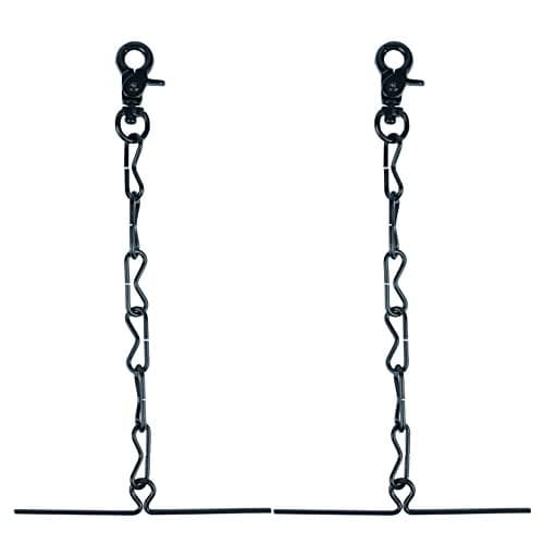 MELOTOUGH Tape Thong for Tool Belt Waist Electricians Tape Holder Chain with Keyring and trigger snap hook Black Plating 2 pack