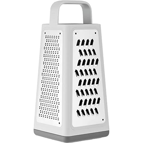 ZWILLING ZCut Tower Multifunctional Box Grater Faster Grating Technology Cheese Grater Zester Garlic grater Slicer Rasp Grater and more Gray