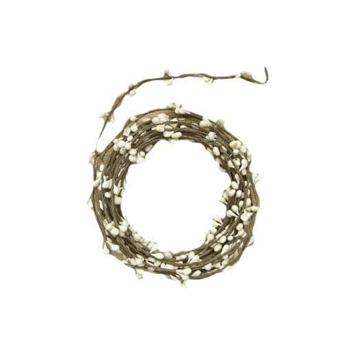CWI Pip Berry Garland - 18 ft - Artificial Garland for Mantle, Arch, Table, and Entryway - Ivory