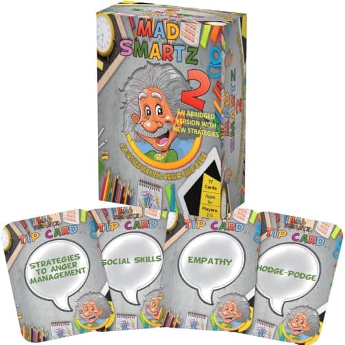 ThoughtSpot Mad Smartz 2 Abridged Social Skills Anger Management Game SEL Therapy CBT Tool for Emotional Regulation for Kids 6 Home School or Therapy Autism ADHD MustHave