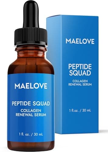 MAELOVE Peptide Squad Collagen Renewal Serum with Copper Peptides Argireline Matrixyl 3000 Hyaluronic Acid and Niacinamide for Wrinkles Fine Lines and Skin Elasticity