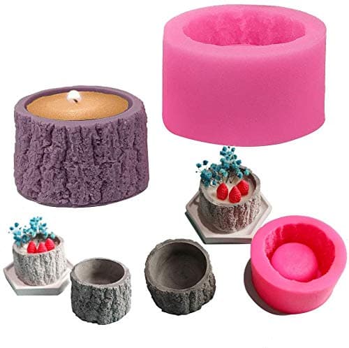 Tree Stump Flower Pot Silicone Mold for Epoxy Resin Concrete Succulent Planter Clay Cement Mould Candle Holder Mold