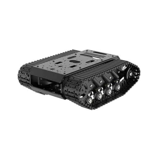 Robot Tracked Tank Car Chassis with Encoder DC Motor Suspension Shock Absorption Chassis Car FullMetal Robotic Moving Platform Track for Arduion RPi Microb Jetson Python DIY Smart Robot Maker