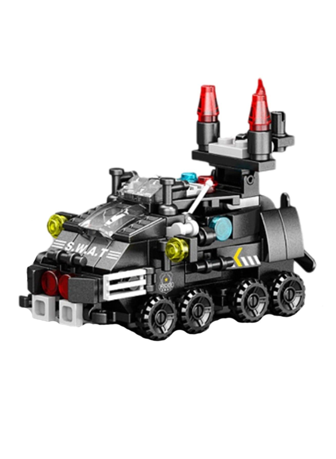 Mini 6-In-1 Swat Armored Vehicle 138 Particle Assembly Set Toys, Building Block Assembly Game, Best Learning And Role-Playing, Suitable As A Gift For Boys And Girls Over 6 Years Old