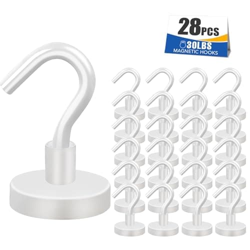 MIKEDE Medal Holders 30LBS Magnetic Hooks 28PCS Display Hanger Heavy Duty Magnet Hook Strong Neodymium