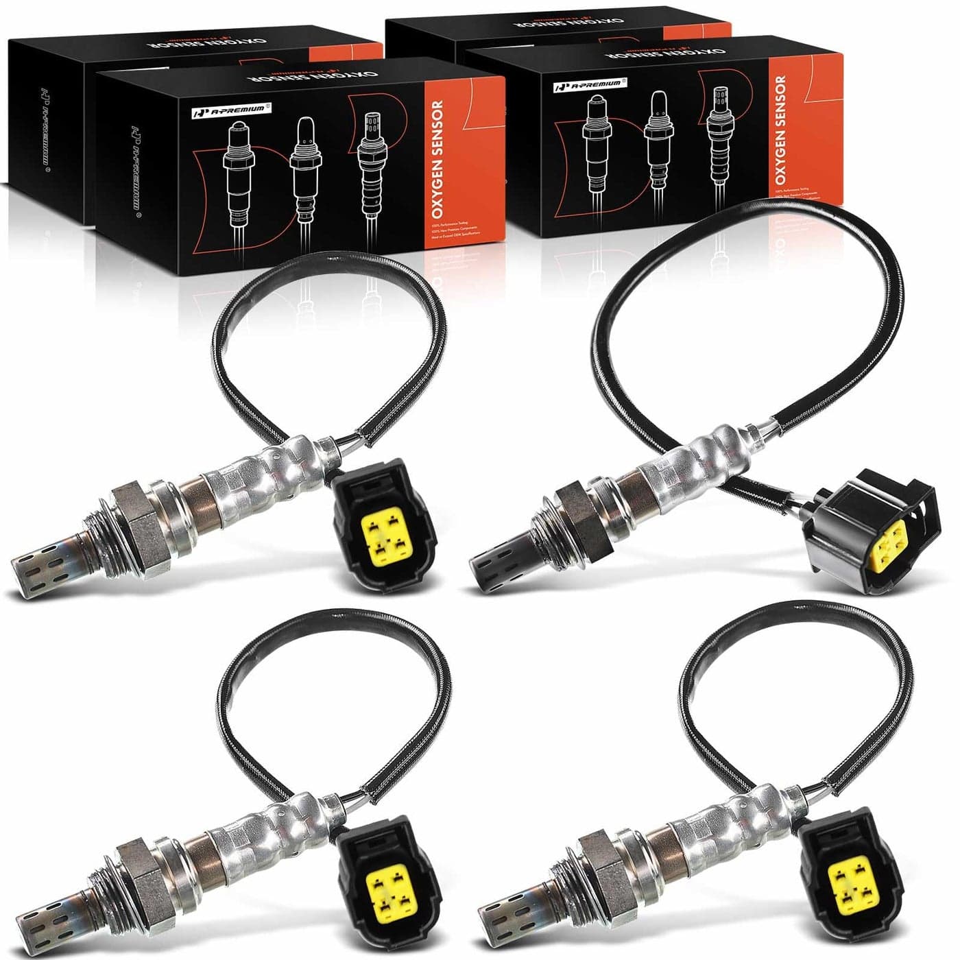 APremium O2 Oxygen Sensor Compatible with Jeep Grand Cherokee Cherokee Dodge Grand Caravan Charger Journey Durango Challenger Avenger Chrysler Town Upstream Downstream 4PC Set