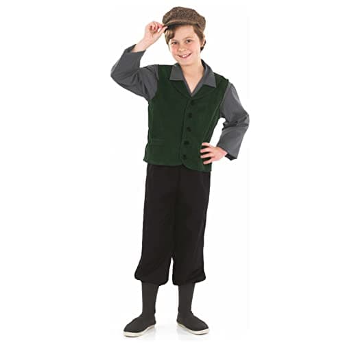 fun shack Colonial Costume for Boys, Kids Victorian Pioneer Outfit, Historical Boy Costume for Dress Up, Medium
