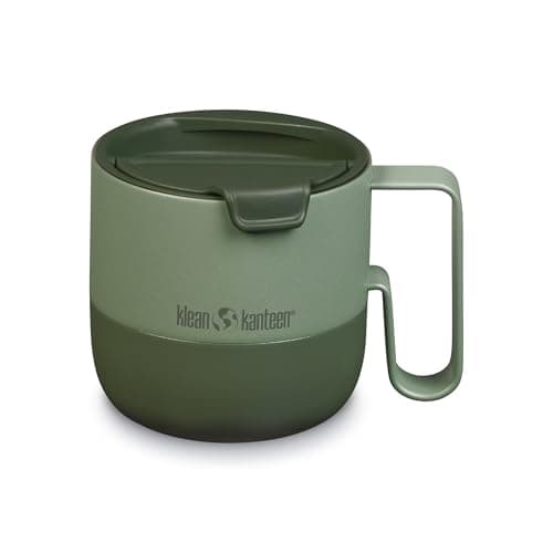 Klean Kanteen Rise Mug - Insulated Stainless Steel Coffee & Tea Mug, Splash-Proof Lid, 14 oz, Sea Spray