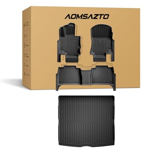 Floor Mats and Cargo Liner Compatible with 2020-2026 Mercedes Benz GLE 350 GLE 450 AMG GLE 53/43 / 63 S (5 Seats, Not for Coupe) : AOMSAZTO Custom Fit All Weather Car Mat Trunk Liner - 1st & 2nd Row