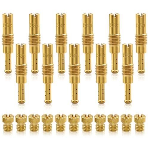 Hrwfnty 22Pcs Excellent Carburetor Jet Kit, Include 11 Pieces Carburetor Main Jet and 11 Pieces Slow Jet Compatible with Nibbi PWK Keihin Honda OKO CVK PE PWM Type.