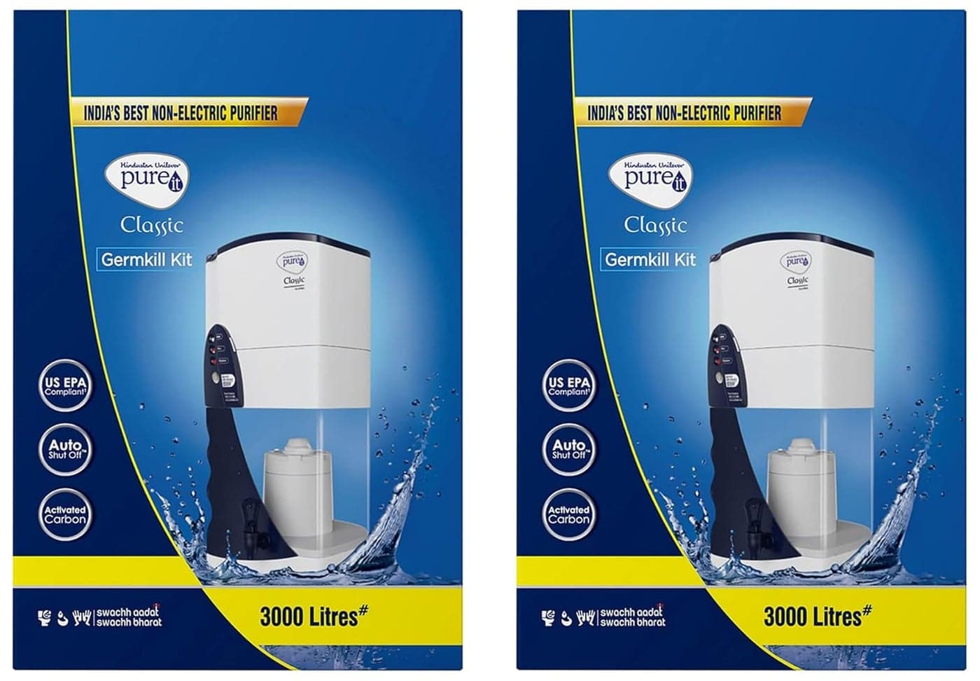 HUL Pureit Germkill kit for Classic 23 L water purifier 3000 L Capacity Activated Carbon Red Pack of 2