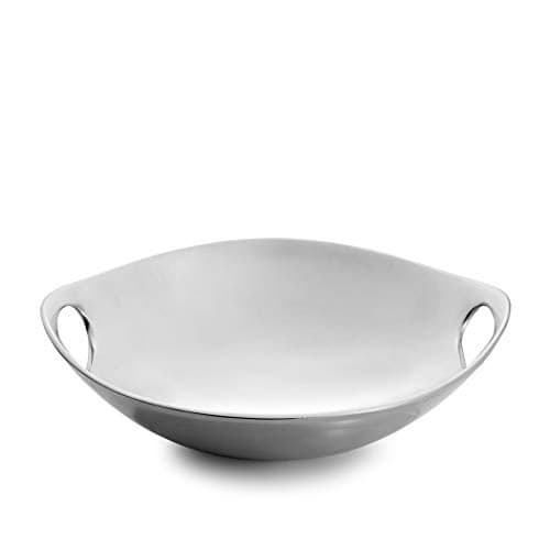 nambe Handled Bowl | Made of Metal Alloy | 10 Inch Serving Bowl for Snacks, Nuts, and Fruit | Use for Countertop Display and Home Bar Décor | Designed by Neil Cohen
