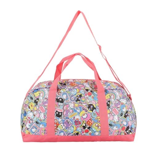 Hello Kitty Friends AllOver Character Print White Pink 21 Packable Duffel