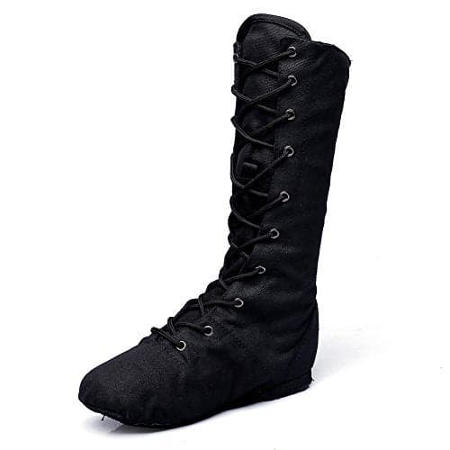 MSMAX Adult Dance Boots High Top Ballet Jazz Dancing Sneakers Black 7 M US Women